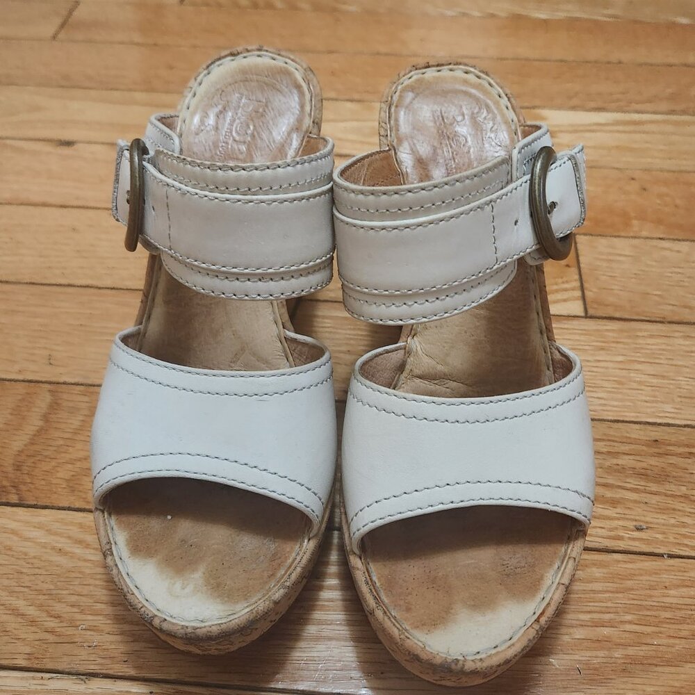 Born White Wedge Sandals